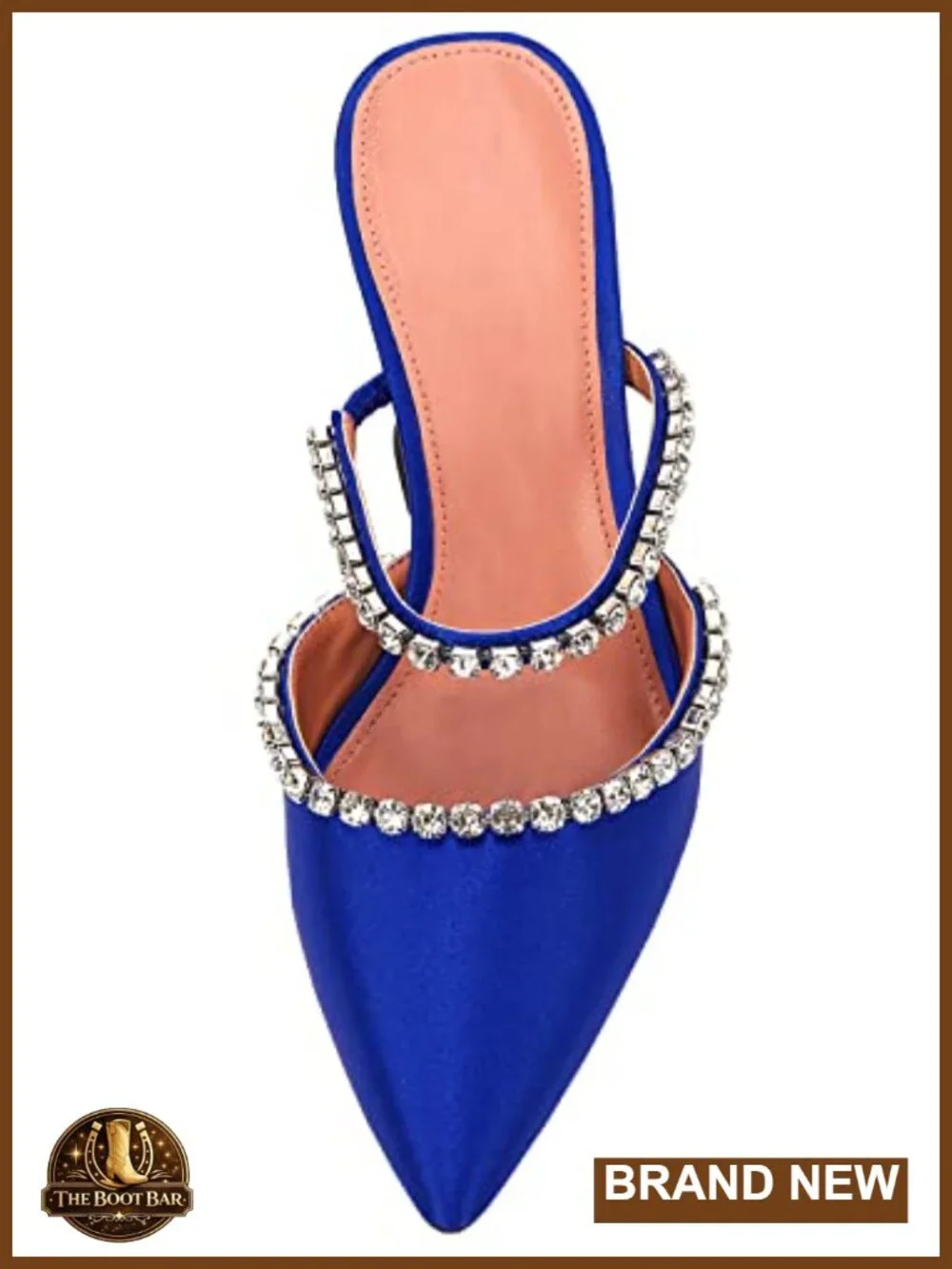 Pointed Toe Strappy Heels Crystal Satin Heeled Mules Wedding Party Shoes